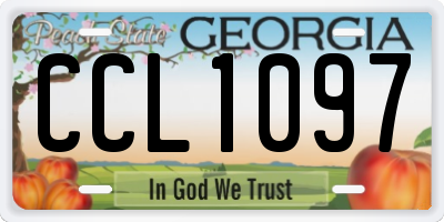 GA license plate CCL1097