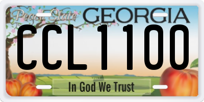 GA license plate CCL1100