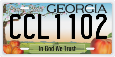 GA license plate CCL1102