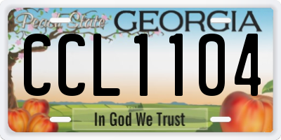 GA license plate CCL1104