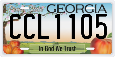 GA license plate CCL1105