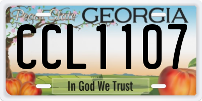 GA license plate CCL1107