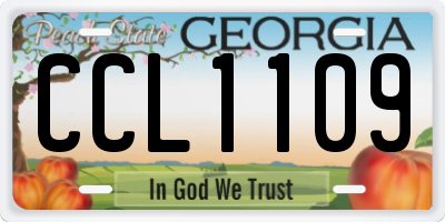 GA license plate CCL1109