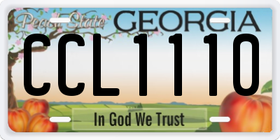 GA license plate CCL1110
