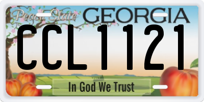 GA license plate CCL1121