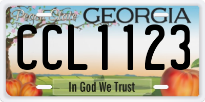 GA license plate CCL1123