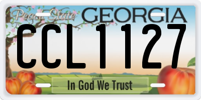 GA license plate CCL1127