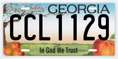 GA license plate CCL1129