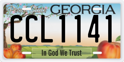 GA license plate CCL1141