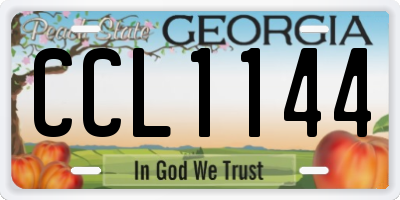 GA license plate CCL1144