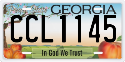 GA license plate CCL1145
