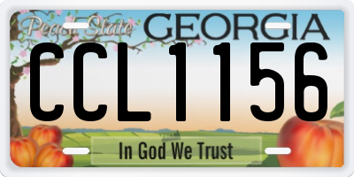 GA license plate CCL1156