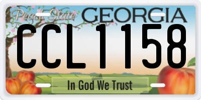 GA license plate CCL1158