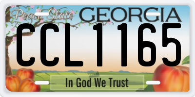 GA license plate CCL1165