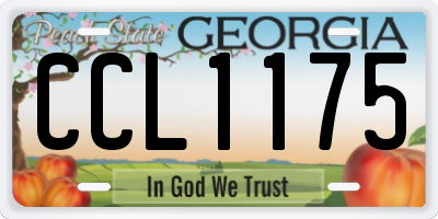 GA license plate CCL1175