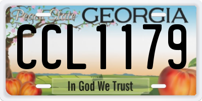 GA license plate CCL1179