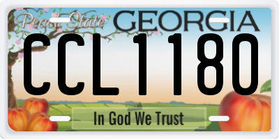 GA license plate CCL1180
