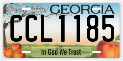 GA license plate CCL1185