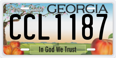 GA license plate CCL1187