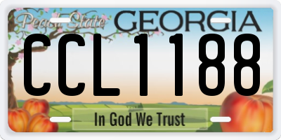 GA license plate CCL1188