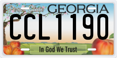 GA license plate CCL1190