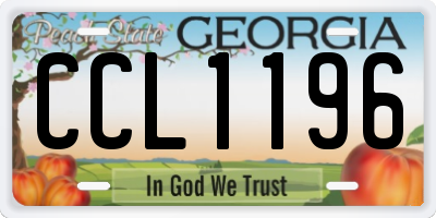 GA license plate CCL1196