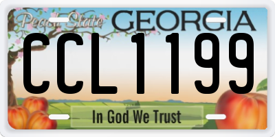 GA license plate CCL1199