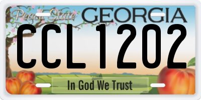 GA license plate CCL1202