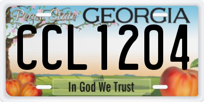 GA license plate CCL1204
