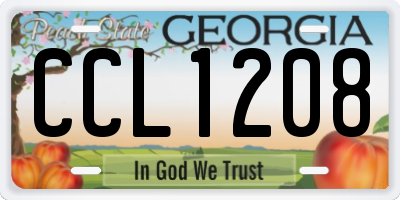 GA license plate CCL1208