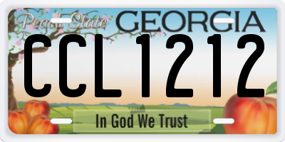 GA license plate CCL1212