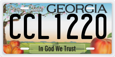 GA license plate CCL1220