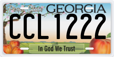 GA license plate CCL1222