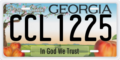 GA license plate CCL1225