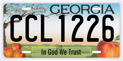 GA license plate CCL1226