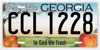 GA license plate CCL1228