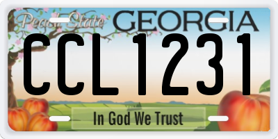 GA license plate CCL1231