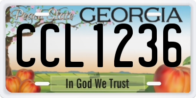 GA license plate CCL1236