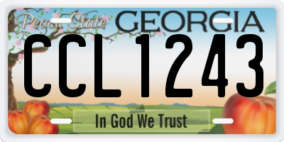 GA license plate CCL1243