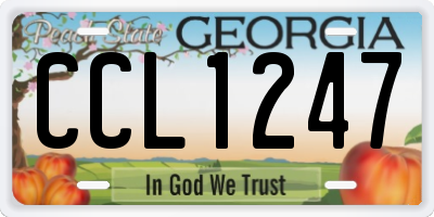 GA license plate CCL1247