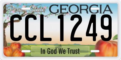 GA license plate CCL1249