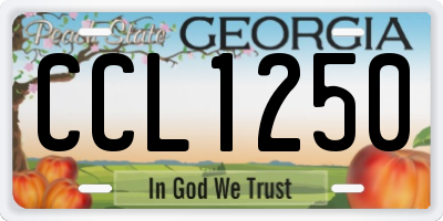 GA license plate CCL1250