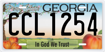 GA license plate CCL1254
