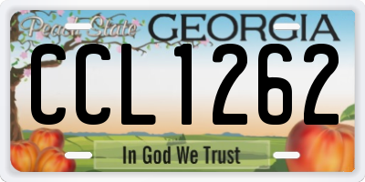 GA license plate CCL1262