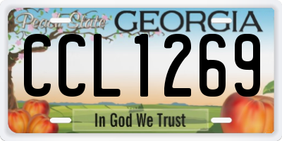 GA license plate CCL1269