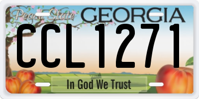 GA license plate CCL1271