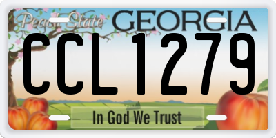 GA license plate CCL1279