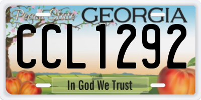 GA license plate CCL1292