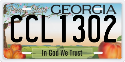 GA license plate CCL1302