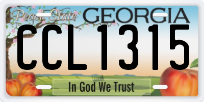 GA license plate CCL1315